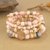 Bracciale per le perle di cristallo rosa bohemian in perline Bracciale per le donne Bracciale National Tree of Life Pack Pulseira Fetina