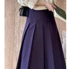 Skirts 2024 Women's Elegant A-Line Pleated Long Skirt High Waist Vintage Summer Femme Faldas Jupe Saia Spring Maxi