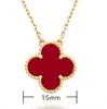 Fashion Van Clover Necklace V Gold High Version 18k Thick Electric CNC Button Collar Chain Natural Fritillaria Double Sided With logo