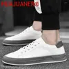 Casual Shoes Huauaner Classic Fashion Sneakers Footwear Leather Round Toe Young Men's School Lace-Up Basic Office for Man