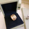 Fashion Hot Selling Brand Van Golden Kaleidoscope Ring Wide and SMRARE EDITION Diamond Full Sky Star 18K Rose Gold Flower Women's Jewelry With Velvet Box