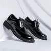 Sapatos casuais outono tendência clássico vestido masculino para oxfords patente couro lace up formal preto festa de casamento