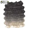 Syntetyczne peruki Bella 24 -calowe fala ciała szydełka włosy syntetyczna bogini szydełka warkocze włosy naturalne falujące ombre blondynki plecione włosy s y240401