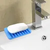 Silikon Esnek Sabun Bulaşıkları Plaka Depolama Tutucu Tepsi Tahliye Sünger Konteyner Konteyner Anti Slip Banyo Sabun Kutusu Duş Duş Ev Zz