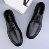 Casual Shoes 2024 Leather Men Lace Up For Mens Black Gray Walking Man Comfortable Male Footwear