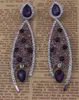 Boucles d'oreilles pendantes en gros bleu clair violet strass longue goutte de mode cristal déclaration boucle d'oreille bijoux de fête accessoires pour femmes