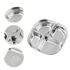 Bowls Appetizer Dishes Compartment Plate Camping Eating Utensils Stainless Steel Tray
