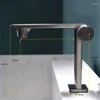 Bathroom Sink Faucets Tuqiu Gun Grey Basin Brushed Gold Mixer & Cold Solid Brass Deck Mounted Lavatory Tap Black