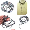 Colares de contas Cristo Croix Collier Pierre Naturelle Ágata Indienne Perles Fournitures Dglise Drop Delivery Otfpo