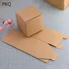 Present Wrap Blank Kraft Paper Black White Brown Three Color Square Product Packaging Box Digital Electronic Cosmetics Ytterlådor