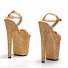 Chaussures de danse femmes 20CM/8 pouces paillettes supérieure Sexy exotique talon haut plate-forme sandales de fête pôle modèle montre 178