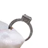 Vintage Diamond Ring Sterling Sier Princess Cut CZ Stone Mens Engagement Wedding Band Rings for Women Jewelry Gift