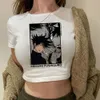 90s Hippie Graphic Crop Top Girl Aesthetic Kawai Manga Yk2 Cropped Clothing