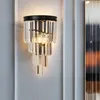 Lámpara de pared Luz moderna Lujo Personalidad creativa Sala de estar Dormitorio Pasillo Mesita de noche Cristal de moda americana