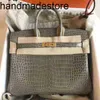 Handbags Leather Bk Handbag Crocodile Pattern Womens Oblique Cross Platinum Versatile Small Atmosphere Lock Tide