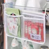Sacs de rangement Réfrigérateur Sac en maille Deux grilles suspendues Organisateur d'assaisonnement bien rangé avec crochet Poche pour réfrigérateur de cuisine