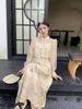Abiti da lavoro Abito a canotta stampato in stile cinese 2024 Camicia estiva con colletto corto da donna Set di due pezzi Abbigliamento femminile