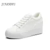 Schoenen zwart witte schoenen dames verborgen hakken wig sneakers platforms dames lederen schoenen casual sneakers mode sportschoenen uitverkoop