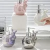 Dispenser di sapone liquido Orso in ceramica Bottiglia creativa per gel e shampoo per riporre i colori Accessori per il bagno vuoti