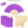 Decorative Figurines Hand Held Paper Fans Bamboo Folding Handheld For Church Wedding Gift Party Favors DIY Decoration