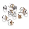 Breloques 10 pièces/lot pendentif en cristal cube carré pour bijoux bricolage fabrication d'accessoires de boîte à la main