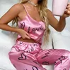 Sexy Pyjama Dames Sexy Satijnen Pijamas Set Lingerie Nachtkleding Zijde Saitn Nachtkleding Mouwloze Pyjama Set Homewear Pyjama Femme Pyjama 240330