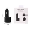 oem Quality 45w Car Charger Adapter Super Fast Charging 2.0 Dual ports USB C Type-C Bullet quick Adaptive Car sockets For Samsung s22 note10 ep-l5300 with retail box