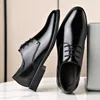 Dress Shoes Leather Men's Autumn Business Formal Wear British Men Low Top Retro Boys Soft Bottom Dad Casual Fashion