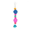 Other Bird Supplies Parrot Rattan Ball Toy Hanging Cage Wood Bead Bell String Hand-woven Pet Accessories