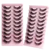 Pinsel Katzenauge Wimpern 10 Paare natürliche flauschige, chaotische falsche Wimpern Dramatische sich verjüngende Foxy Faux Mink Wimpern Großhandel Faux Cils Make -up