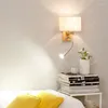 Настенный светильник Nordic LED для спальни, ткань для чтения, El Room, деревянный