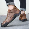 Casual Shoes Waerta Brand Comfort Leather Soft Soled Men Boots Luxury Quality Handmade High Top Ankle Plus Size 38-46