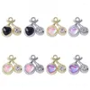 Charms WZNB 10 Uds. Colgante de aleación de fruta de cereza de cristal para hacer joyas, pendientes hechos a mano, suministros de collar, accesorios de bricolaje