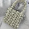 Bag Pearls Beaded Box Totes Women Party Vintage Handbag 2024 Summer White Hand Wholesale Drop