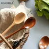Spoons 4PCS Wooden Spoon Kitchen Korean Style Natural Wood Soup Tableware Cooking Honey Coffee Mixing