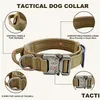 Halsbanden Riemen Militaire tactische halsband Met bedieningshendel Verstelbaar Nylon Voor middelgrote honden Duitse herder Wandeltrein Dhdbu