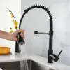 Kökskranar 360 ° Rotation Torneira Cozinha Mixer Tap Matte Black Sink Faucet pl Down Enkel handtag kallt droppleverans hem trädgård DHPBE