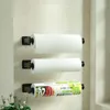 Kitchen Storage Under Cabinet Paper Towel Holder Aluminum Self Adhesive Wall Mount Punch-Free Dispensers