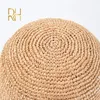 Handgjorda damer virka naturliga raffia halm hink hatt för vårens sommarstrand floppy fiskare kepsar 240325