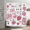 Rideaux de douche rose pour la Saint-Valentin, 72x72 pouces, avec crochets, motif DIY, cadeau d'amoureux
