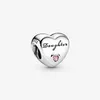 100% 925 Sterling Silver Daughter's Love Charm Fit Original European Charms Armband Women Wedding Engagement Jewelry162b