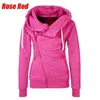 Hoodies das mulheres moletom nova moda inverno mulher esportes personalidade lado zíper moletom com capuz doce colorido camisola casaco 240401