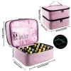 Kits Sac de vernis à ongles organisateurs d'outils à ongles double couche pour 30 bouteilles sac de support d'approvisionnement d'ongle pour ensemble de manucure sac de conteneur de maquillage