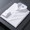 Herrenhemden 2024 Stretch Anti-Falten Herren Langarm für Slim Fit Camisa Social Business Bluse Weißes Hemd