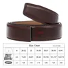 Bältesspecifikationer Mens Belt Hard Alloy Automatisk spänne Mens 30mm Natural Cowhide Non Perforated Thin Belt Q240401