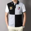 Pure Cotton Turn-down Collar POLO Shirt, Men's Short-sleeved T-shirt, Embroidered Pattern Shows Personality, New Choice for Casual Wear in Summer.
