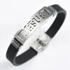 Armbanden grossist 12 st/parti rostfritt stål Jesus skalle träd av liv älskar silikon charm armband smycken 21cm/8.27 tum