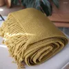 Blankets Nordic Solid Color Waffle Blanket Sofa Decoration Cover Knitted Shawl Soft Breathable Large Sizes Leisure Bed