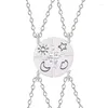 Pendant Necklaces 3/4Pieces Round Sun Star Moon Necklace Fashion Friend Forever Friendship BFF Men And Women Charm Chokers 2024