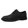 Dress Shoes Men's Genuine Leather Lace Up Soft Soled Business Banquet Formal Wedding Simple Casual